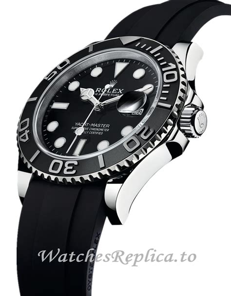 rolex yachtmaster black dial replica|rolex yachtmaster 2 two tone.